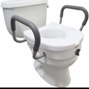 Carex E-Z Lock Raised Toilet Seat With Handles, 5" Toilet Seat Riser with Arms, Handicap Raised Toilet Seat For Seniors and Elevated Toilet Seat