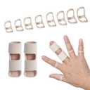 Oval Finger Splint 8 pcs and Trigger Finger Splints 2 pcs for Arthritis,Mallet Fingers - Comfortable and Effective Pain Relief Finger splints For Thumb, Index, Middle, Pinky or Ring Finger (7,8,9,10,11,12,13,14)
