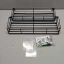 Lyeasw Black Floating Shelves Wall Mounted with 8 Removable Hanging Hooks, 15-Inch Adhesive Shower Shelf Organizer for Bathroom Kitchen Storage Rack, Set of 2