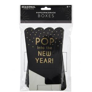 4 x NYE 2026 Paper Popcorn Boxes 