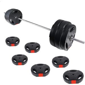 Signature Fitness Vinyl Standard 1-Inch Plate Weight Plate for Strength Training and Weightlifting, Multiple Sizes