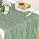 Sage Green Table Runner, 10Ft 120in Cheesecloth Table Runner, Gauze Rustic Cheese Cloth Table Runners for Wedding, Party, Baby Shower, Boho Table Runners for Christmas Thanksgiving Halloween Easter