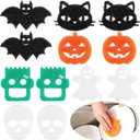 Umigy 12 Pcs Halloween Cleaning Sponges Cute Kitchen Scrub Sponges Ghost Bat Pumpkin Cat Sponge Temperature Sensitive Non Scratch Household Cleaning Sponges Scrubber for Dish Pots and Pans Dishwashing