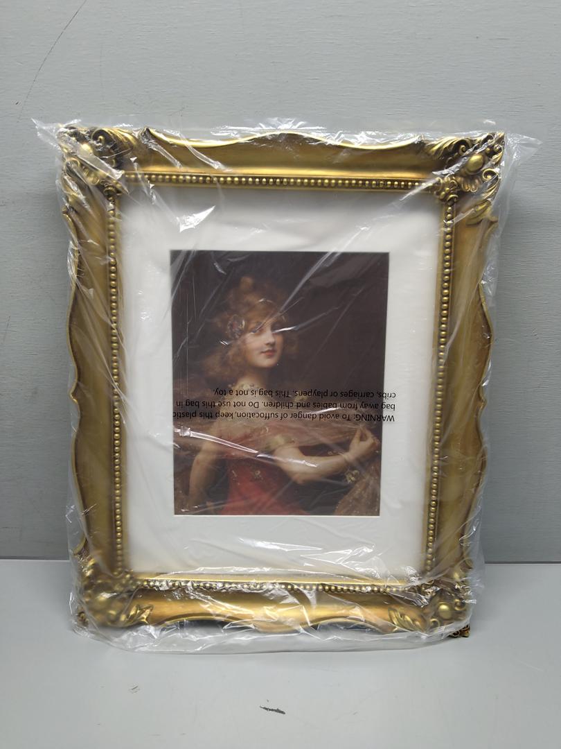 Vintage 8x10 Picture Frame with Embossed Flower, Ornate Gold Frame for 8x10 or 5x7 Photos with White Mat, Antique Photo Frame for Tabletop & Wall Hanging (Bronze)