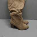 Luoika Women's Extra Wide Calf Cowboy Knee High Boots, Wide Width Cowgirl Slouchy Boots Chunky Pump Heel Plus Size Western Boots Size 10XW