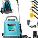 Backpack Battery Powered Sprayer, 2.6-Gallon/10L Electric Pump Sprayer with Six Nozzles, Adjustable Shoulder Strap and Spray Wand for Garden, Lawn and Other Cleaning, Blue (Backpack-2.6 Gal (10L))
