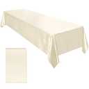 Ruisita Satin Party Tablecloth Table Cover 58 x 102 Inches Wedding Rectangle Bright Silk Tablecloth Table Cover Smooth Fabric Tablecloth Table Decor for Wedding Banquet Table Decoration, Ivory