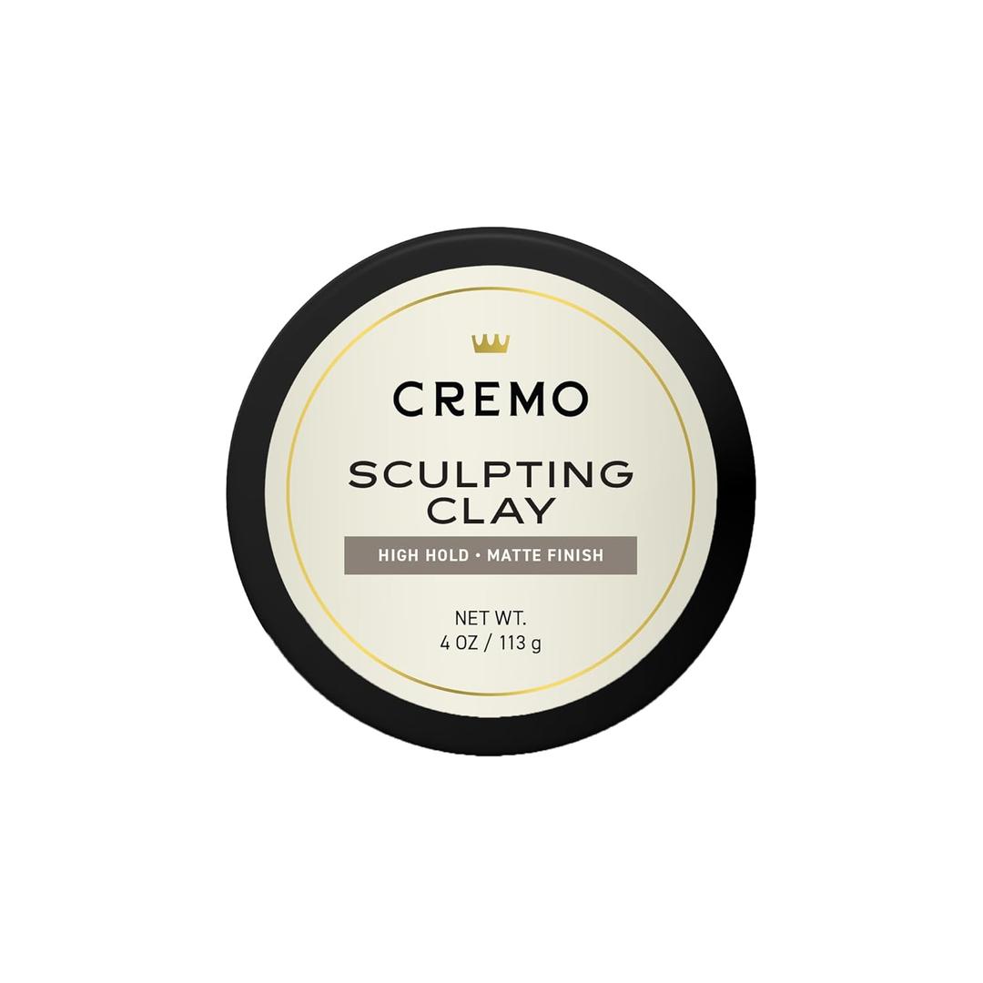 Cremo Mens Hair Clay, Premium Barber Grade Sculpting Clay for Hair Styling, High Hold, Matte Finish, 4 Oz (4 Ounce (Pack of 1))