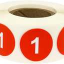 Red Number 1 Stickers 0.75 Inch 500 Labels On A Roll