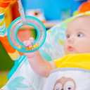 Bright Starts Baby Bouncer Soothing Vibrations Infant Seat - Removable -Toy Bar, Nonslip Feet, 0-6 Months Up to 20 lbs (Rainforest Vibes)