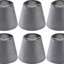 Grey-Velvet Small Lamp Shades Set of 6,Chandelier Lamp Shades 4 x 6 x 5in,Clip on Lamp Shade, Mini Lamp Shade for Desk Lamps,Small Table Lamps,Pendant Lights,Bell Lamps Shade in Hand Crafted -By GO&SO