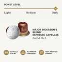 Peet's Coffee, Dark Roast Espresso Capsules, Compatible with Nespresso Original Machines - Major Dickason's Blend Intensity 11, 50 Count (5 Boxes of 10 Espresso Capsules)