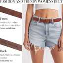 Womens Belts Leopard Print Belt for Women Genuine Suede Leather Waist Belts for Jeans (Purple, L)