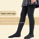 Toddler Dance Tights, Warm Fleece Lined Ballet Tights for Girls, High Elasticity (Black, S)