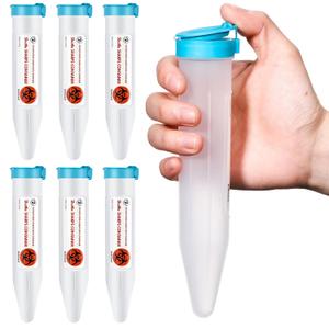 6 Count Single Use Travel Sharps Containers Transportable Small Disposal Sharps Containers with Locking Mechanism for Needles Syringes (Blue)