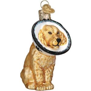 Old World Christmas Cone of Shame Dog Glass Blown Ornament for Christmas Tree