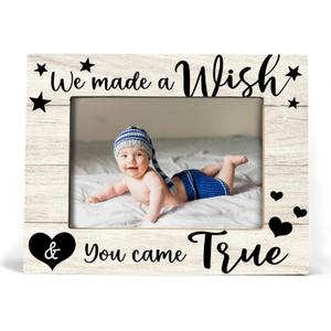 Baby Picture frame, Baby Photo Frame, Baby Girl Nursery Decor, Grandma Picture Frame, New Mom Gifts, We Made a Wish & You Came True, Photo Frame 8x10