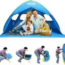 2 Seconds Easy Setup Pop Up Beach Tent for 2-3 Persons,UPF 50+ Thicker Oxford Fabric,Steel Wire Frame,Superb Windproof Sun Shelter,Lightweight Beach Cabana with Handy Carry Bag