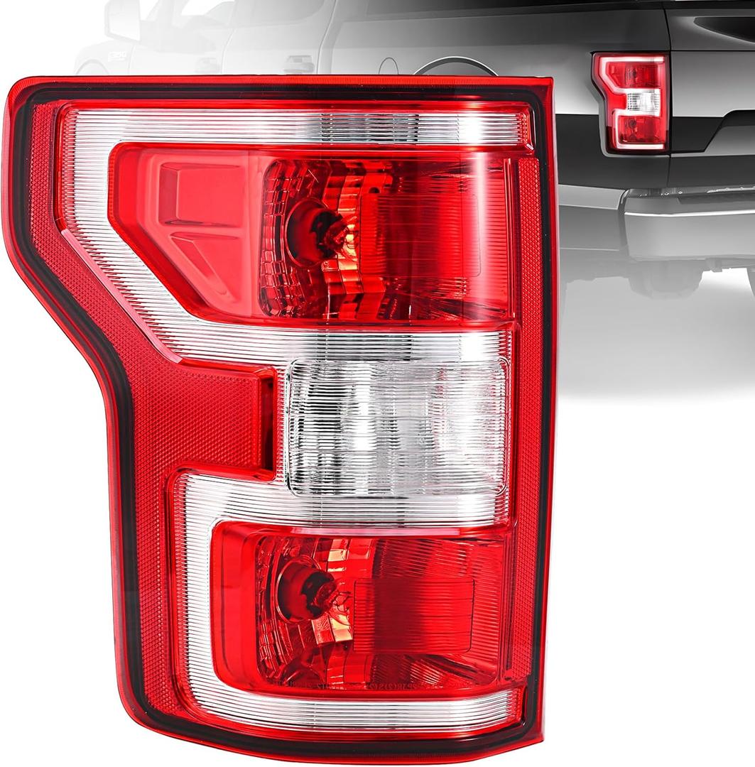 Tail Lights Assembly Compatible with 2018 2019 2020 Ford F-150 Left Driver Side Rear Light Brake Lamp Taillight with Bulb and Harness Replace JL3Z13405H
