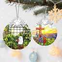2 x Halloween Ghost Ornament, Stained Glass Christmas Decorations, Christmas Ornaments for Tree, Holiday Ornament, Plant Lovers Gifts, Holiday Party Gifts, Gift Ideas & Xmas Gift