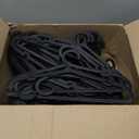 100 Pack Clothes Hangers, Non Slip Plastic Coat Hangers, Space Saving Hangers, Heavy Duty, Hanging Dry Wet Clothes, 16.4" x 8.3", Black, UAPY05100B