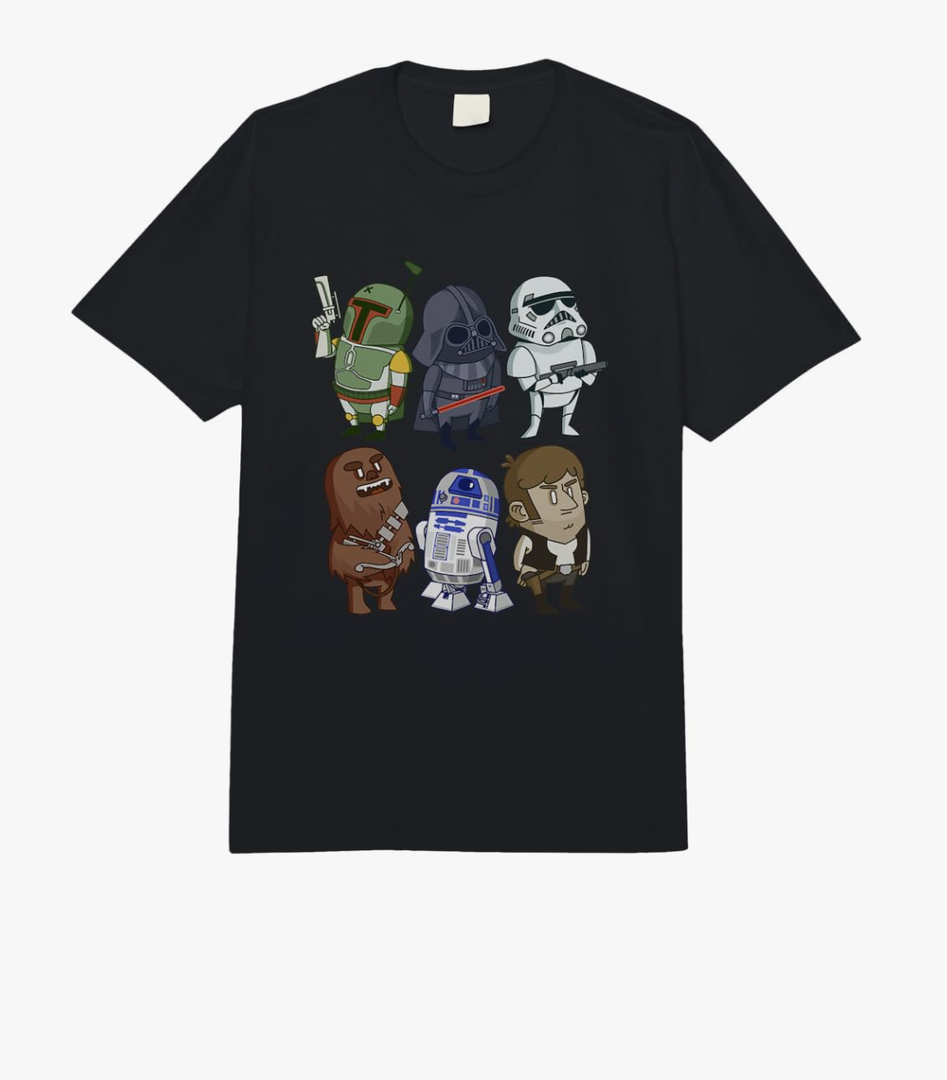 Star Wars Character Doodles Comfort Colors Adult Heavyweight T-shirt 3XL