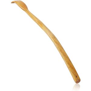 ITCHY-BAN Oversized Wooden Back Scratcher: 18'' Extended Curved Handle for Better Reach, Handcrafted to Perfection, Instant Itch Relief, Gentle on Skin Leave No Scratch Marks (Yellow)