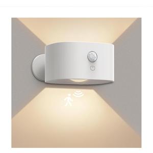 Motion Sensor Wall Light Indoor, Battery Operated Sconce 360Rotate, Rechargeable Cordless Night Light, Touch Dimmable 3 Brightness, UP Down LED Wall Lamp for Stairs, Closet, Bedroom, Bathroom