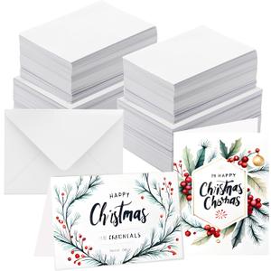 50 Pack 5x7 Inch White Cotton Watercolor Cards with Envelopes, Foldable, Heavyweight 140lb, Greeting Cards for All Occasions