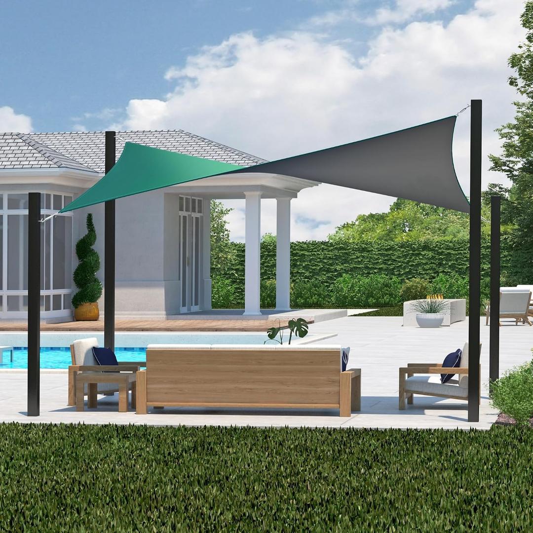 Coolaroo Dualshade Iridescent Outdoor Sun Shade Sail with 95% UV Protection and Mounting Kit for Patio, Garden, Pool and Backyard, 144 x 96 Inch, Rectangular, Maldives, rectangle