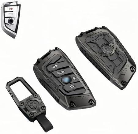 Heavy Zinc Alloy Key fob Cover, Keychain, Key Case, Accessories Compatible with BMW 5 6 7 Series X1 X2 X3 X5 X6 X7 Series (Model-A)