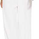 FUNYYZO Wide Leg Pants Women's High Elastic Waisted in The Back Business Work Trousers Long Straight Suit Pants (White, Large)
