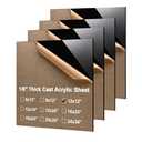 KINLINK 12x12 Plexiglass Sheets 1/8 inch-3mm Black Acrylic Sheets, Black Plastic Board Polycarbonate Sheet for DIY Project, Craft, Acrylic Sign, Weding Invitaton, 2 Pack
