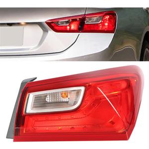 WFLNHB Right Side Tail Light Replacement for Chevy malibu 2016-2025 Incandescent Rear Outer Tail Light Lamp Assembly Passenger Side