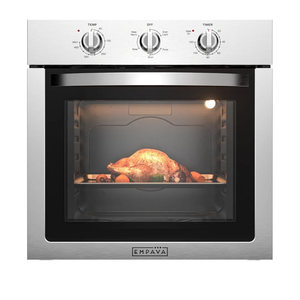 Empava 24 inch Electric Single Wall Oven with 4 Basic Bake Broil Cooking Modes, Mechanical Knob Control, 2.5 Cu.ft. Capacity