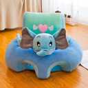 Baby Seat for Babies 3 Months & Up, Sit Me Up Floor Seat for Infants, Cartoon Back Head Support Sitting Infant Sofa, Toddler Plush Animal Shaped Learning Sitting Up Chair (Elephant)