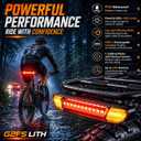 Bike Tail Light, Red & Yellow Dual Flash Warning & Fog Light, 6 Modes USB-C Rechargeable, 24H Runtime, 400 Lumen LED Bicycle Light, IPX6 Waterproof for Commuting & Night Riding