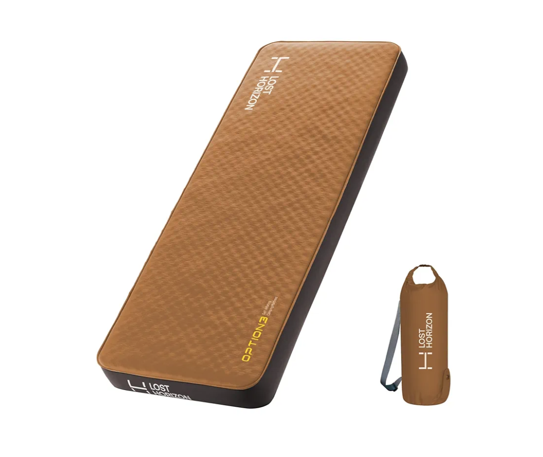 LOSTHORIZON Air & Foam Camping Mattress, Self-Inflating Sleeping Pad, 4.5" Thick, with Pump Sack, Cot