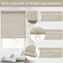 Linen Cordless Roller Shades for Wide Window Light Filtering 51" W x 72" H