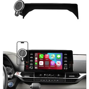 PZK Car Phone Holder for Toyota Sienna 2021-2024 XLE/XSE/Limited/Platinum Accessories 12.3-Inch Screen Fixed Clip Magnetic 15W Fast Wireless Charger Phone Mount with Sunglasses Storage Box 360 Rotate