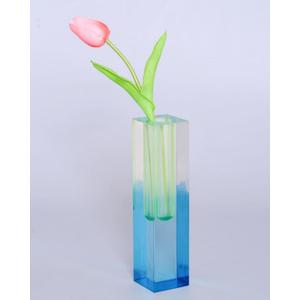 Acrylic Vase, Bud Vase for Centerpieces, Maximalist Decor Cute Flowers Vases for Modern Home, Office, Bedroom, Living Room, Dining Table (Fluorescent Green, Sky Blue)