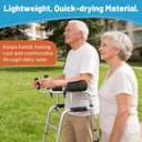 Forearm Pads for Upright Walkers (2Pcs), Soft Shock-Absorbing Foam Arm Rest Cushions for Seniors, Non-Slip Bottom, Washable, Easy Install Stand Up Walker Accessories, Pressure Relief & Walking Support (Black)