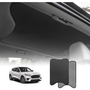 BestEvMod Foldable Roof Sunshade Compatible with Mustang Mach-E 2021-2026 Accessories Upgraded Heat Reflective Tech Accessories,Sunroof Reflective Cover Blocks Glare Blocks UV Ray (Black)