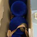 18 Pcs Velvet Christmas Balls Bulk 3.15, 2.76, 2.36 Inch, Flocked Xmas Tree Ball Ornaments Plastic Velvet Christmas Ornaments Xmas Tree Hanging Decoration(Navy Blue)