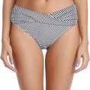 Tempt Me Women Twist Bikini Bottom Moderate High Cut Bathing Suit Bottoms Ruched Swimsuit Bottom (XX-Small)