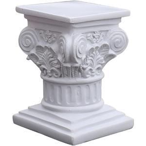 Creative Roman Pillar Greek Column Statue Resin Pedestal Stand Figurine Sculpture Table Outdoor Home Kitchen Decor Lightweight - S Square (White)