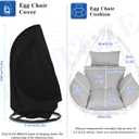 Egg Chair Cushion, Hanging Basket Chair Cushions with Pillow, Soft Outdoor Swing Cushions Replacement with Waterproof Patio Egg Chair Covers (Grey), 21 inches x 21 inches