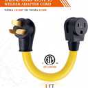 Kanayu 10-50P to 6-50R 50amp Welder Adapter Cord Compatible with NEMA, 3 Prong Range Stove Oven to Welder Plasma Cutter Adapter with Ergonomic Handle Heavy Duty STW 8 AWG*3C, 1ft, ETL Listed