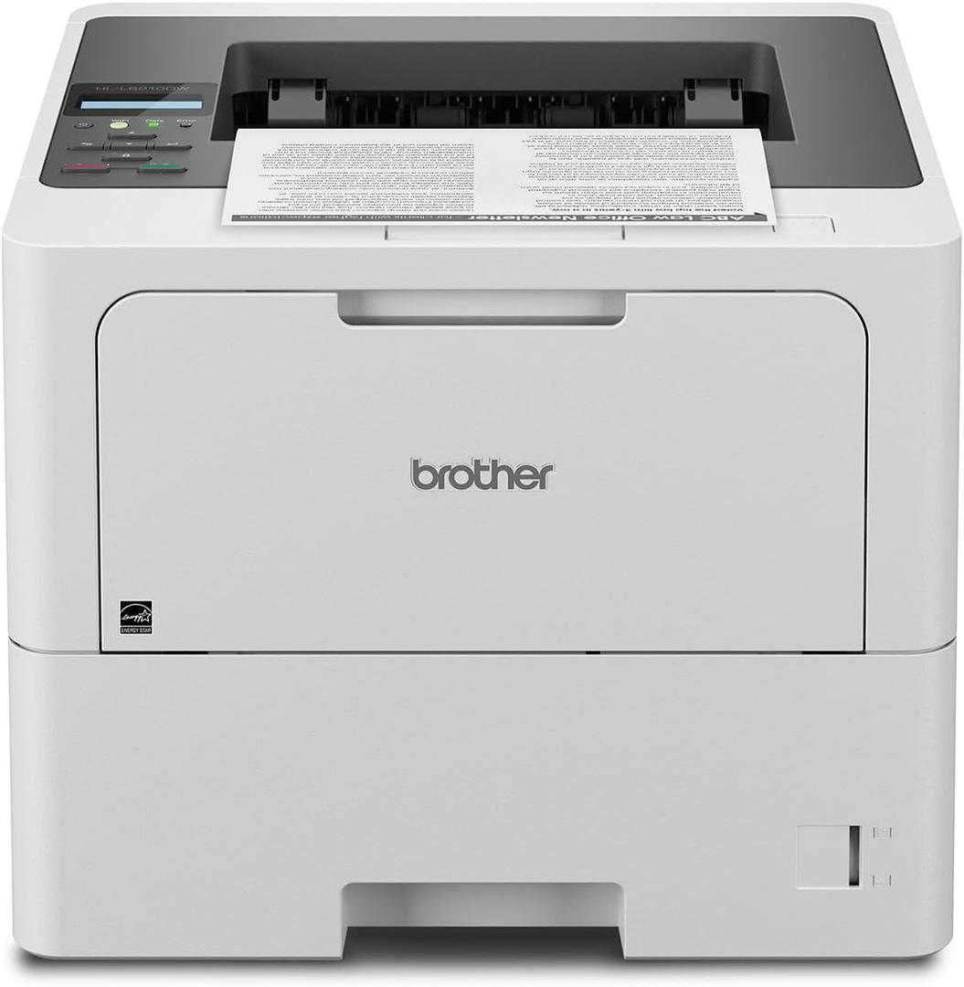 Brother HLL6210DW Business Monochrome Laser Printer with Large Paper Capacity, Wireless and Gigabit Ethernet Networking, Advanced Security Features and Mobile Printing