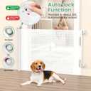 HAMOPY Retractable Baby Gate, 33" Tall, Extends up to 71" Extra Wide Baby Gate, Durable Auto-Lock Mesh Dog Gate, Pets and Child Safety Gates for Stairs, Doorways, Hallways, Indoor, Outdoor(White)